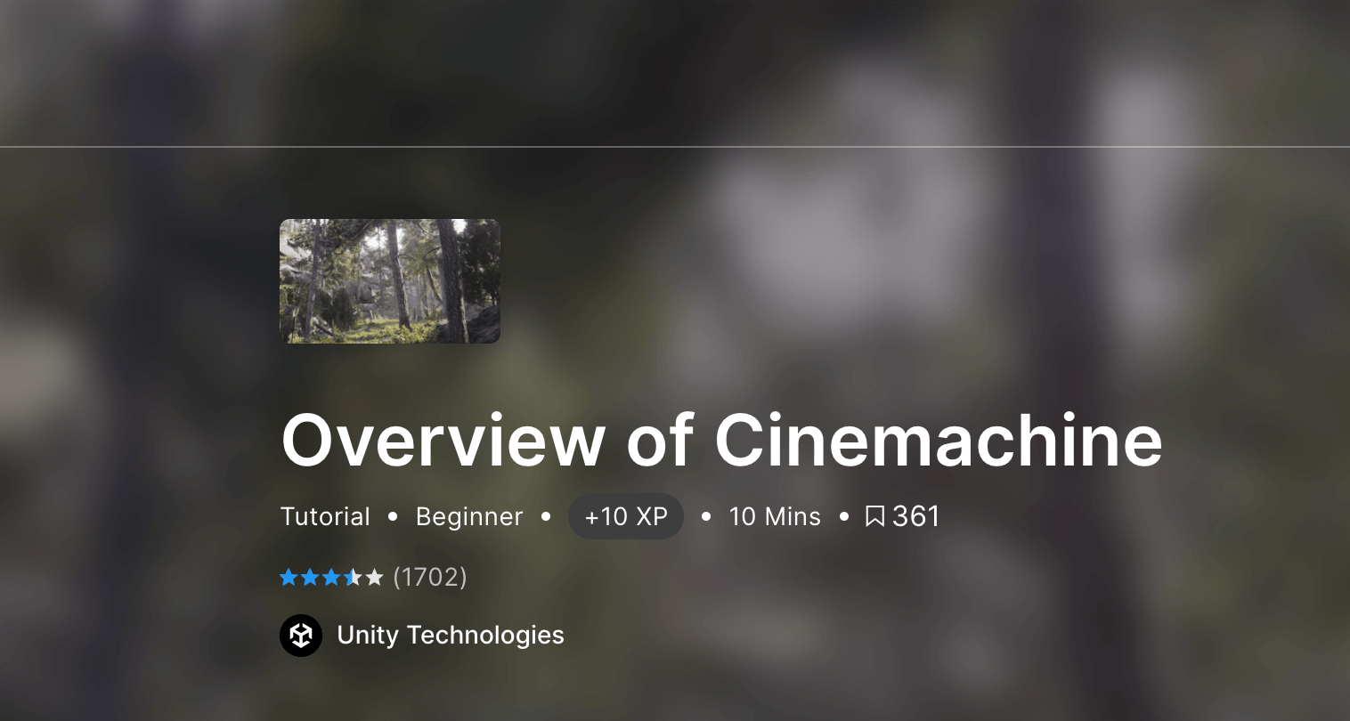 Tutoriels Cinemachine