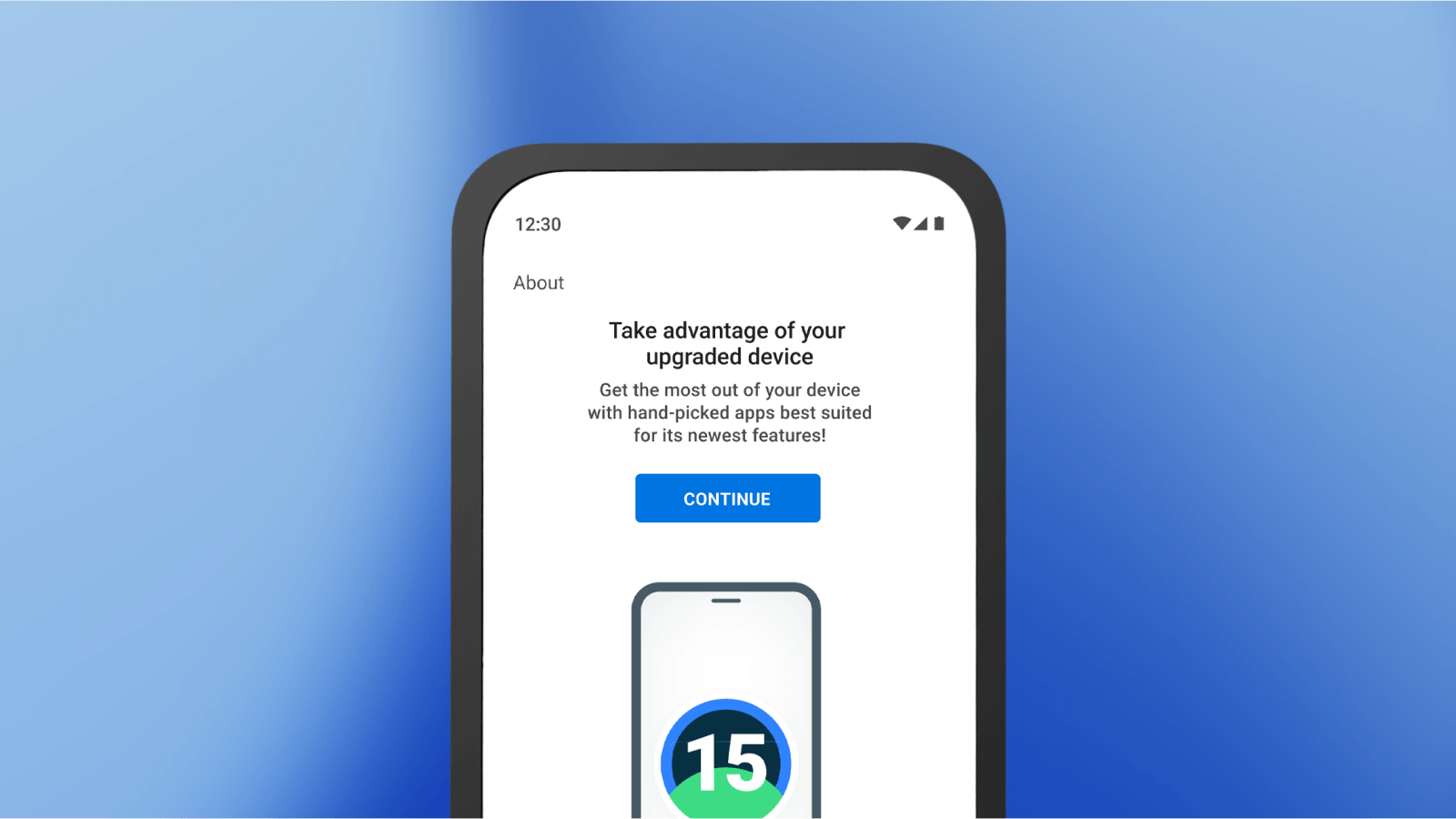 Imagem da mensagem de dispositivo atualizado na tela 