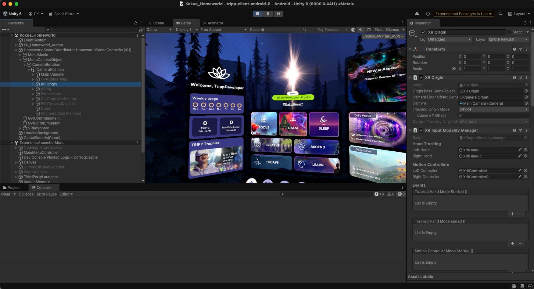 TRIPP in the Unity Editor
