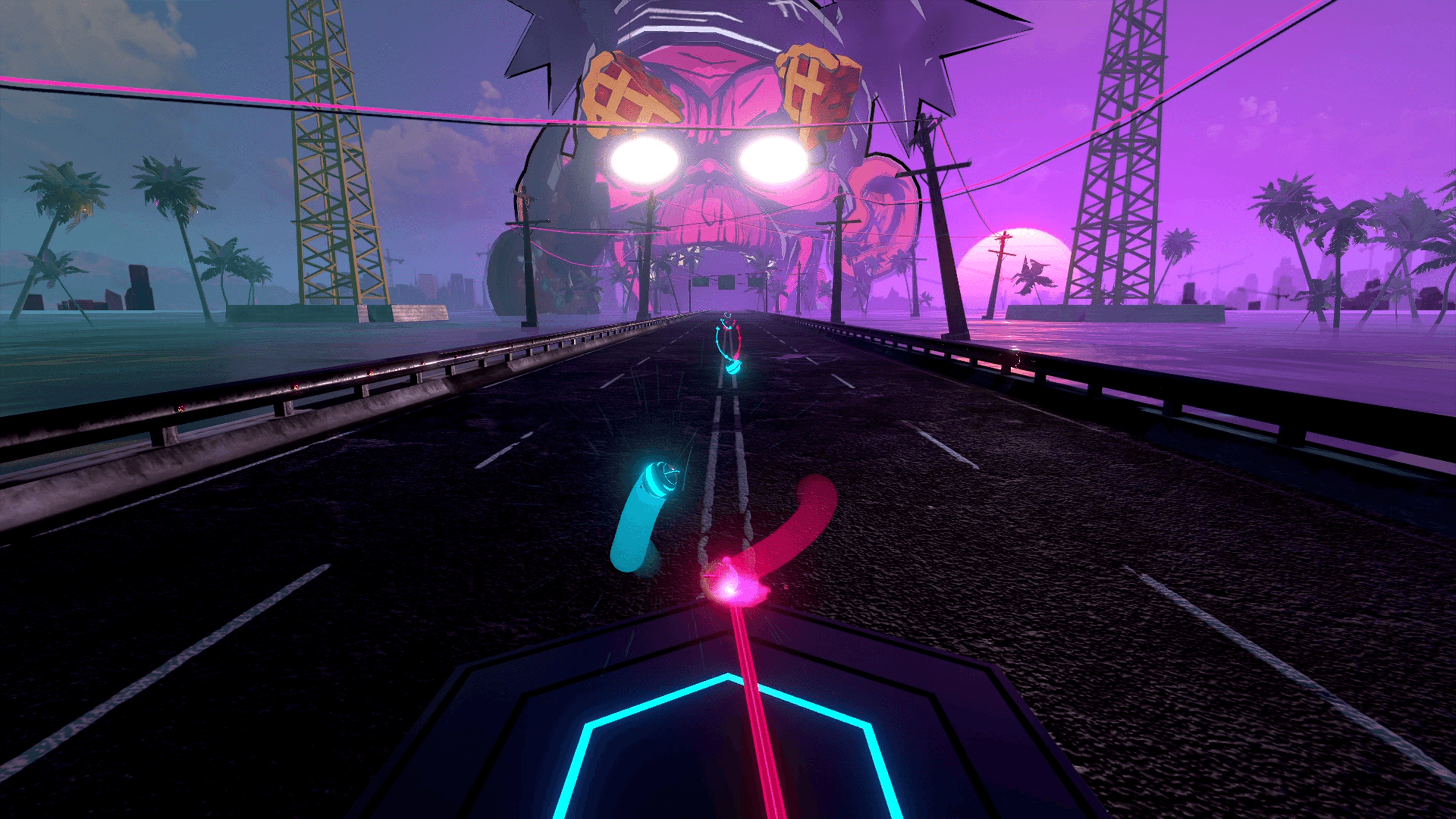 In-game image of Synth Riders, by Kluge Interactive